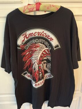 American Motorcycle‎ Indian Bikers Club T-Shirt Sz XL Black